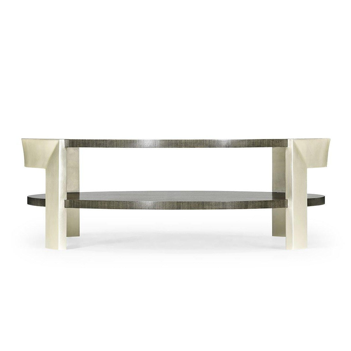 Jonathan Charles Round Coffee Table in Dark Grey Walnut