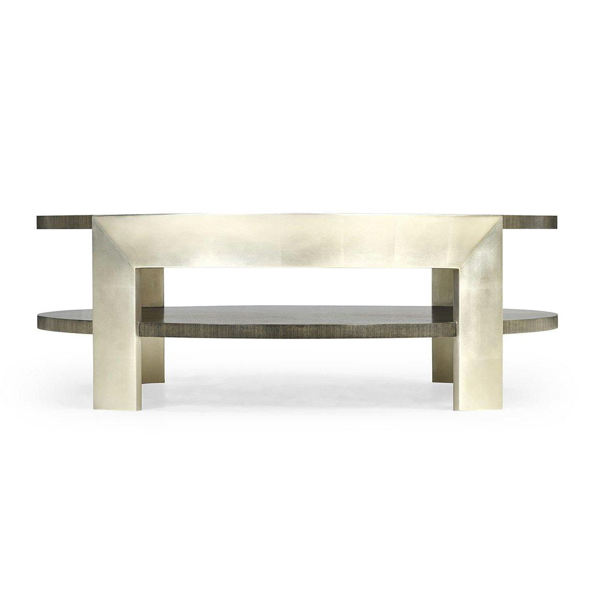 Jonathan Charles Round Coffee Table in Dark Grey Walnut