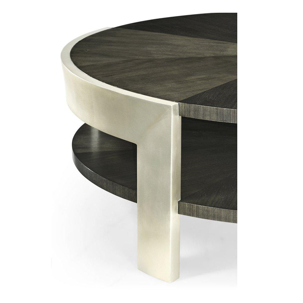 Jonathan Charles Round Coffee Table in Dark Grey Walnut