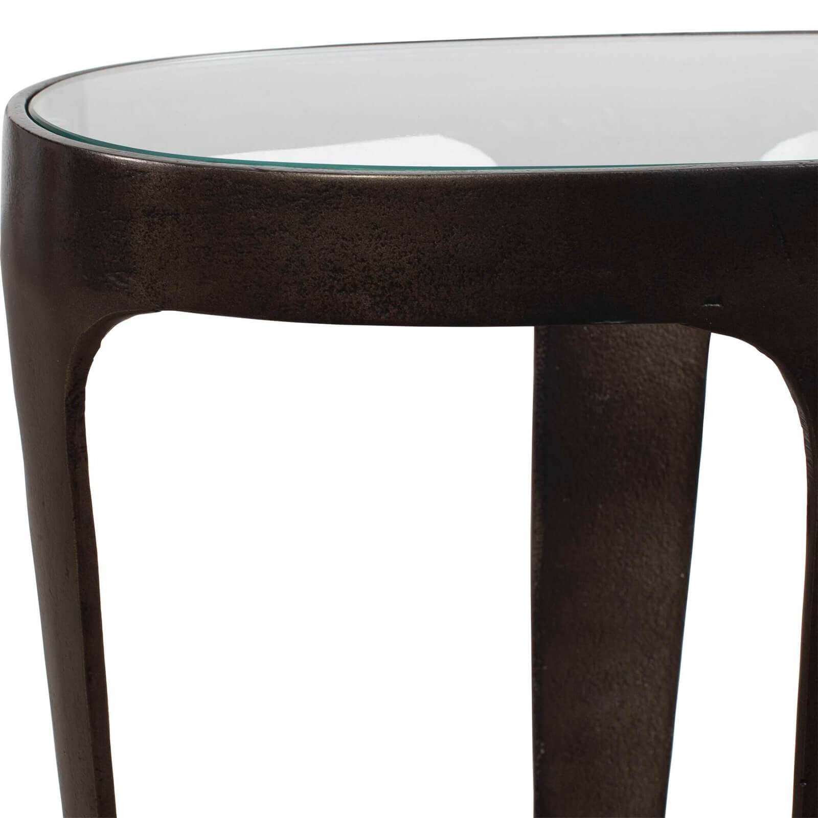 Uttermost Coronado Dark Bronze Side Table with Marble Shelf