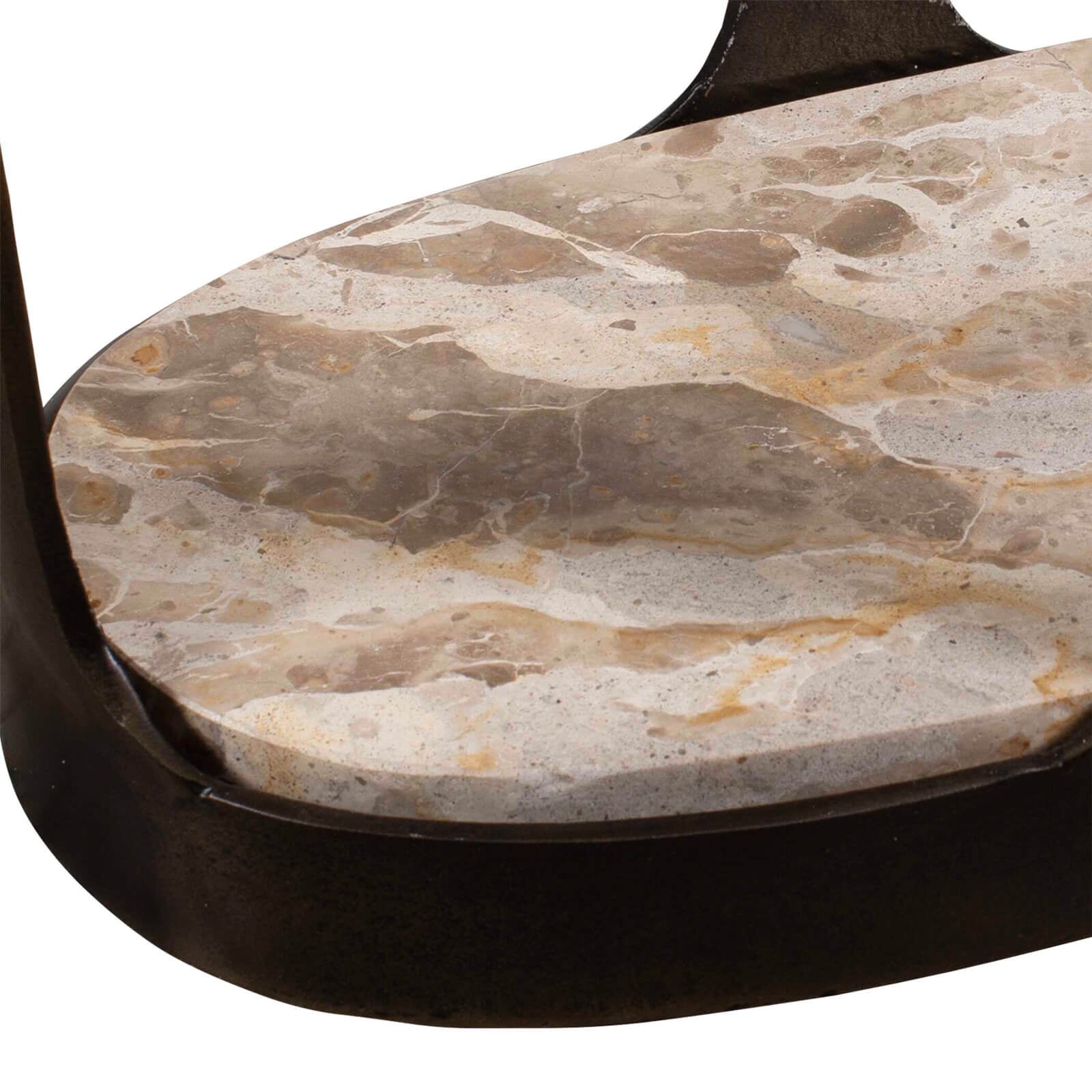 Uttermost Coronado Dark Bronze Side Table with Marble Shelf