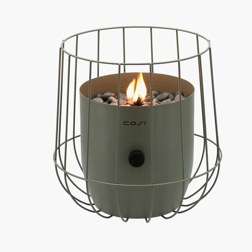 Cosiscoop Basket Fire Lantern in Olive - Pacific Lifestyle Fire Pits & BBQs