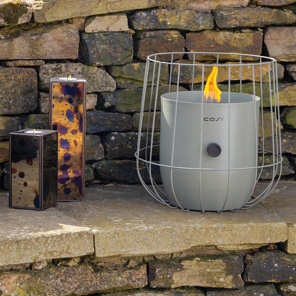 Cosiscoop Basket Fire Lantern in Olive - Pacific Lifestyle Fire Pits & BBQs