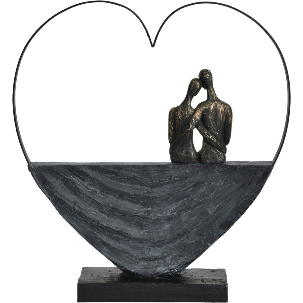 Couple Inside Heart Sculpture