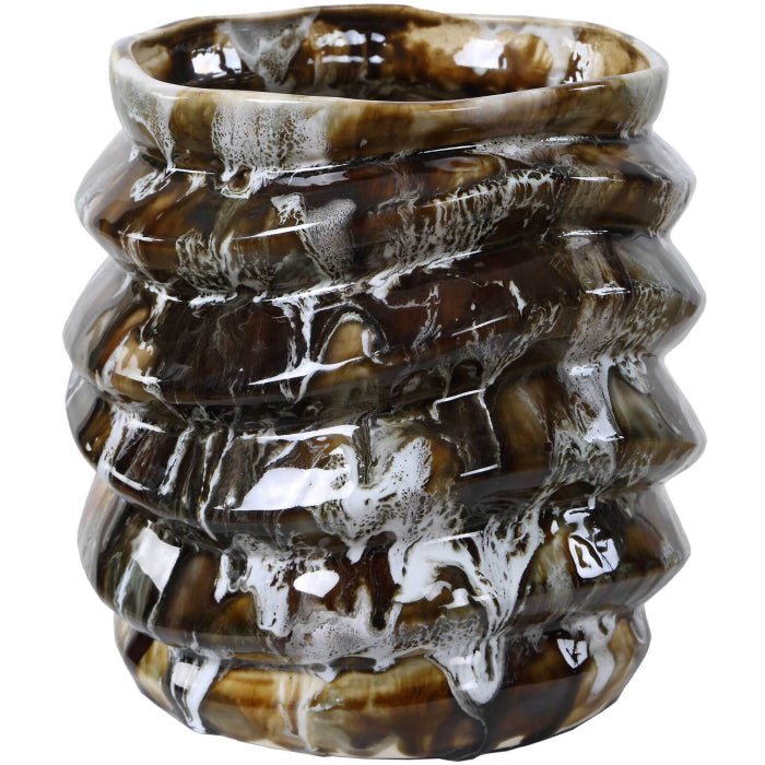 Uttermost Cuoco Glazed Brown Vases - Set of 2