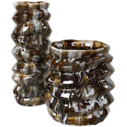 Cuoco Glazed Brown Vases - Set of 2