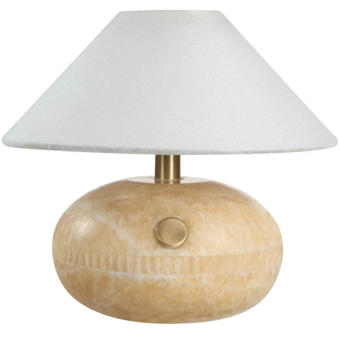 Uttermost Curling Stone Rechargeable Mini Lamp in Honey Onyx