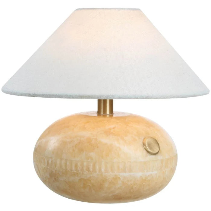 Uttermost Curling Stone Rechargeable Mini Lamp in Honey Onyx