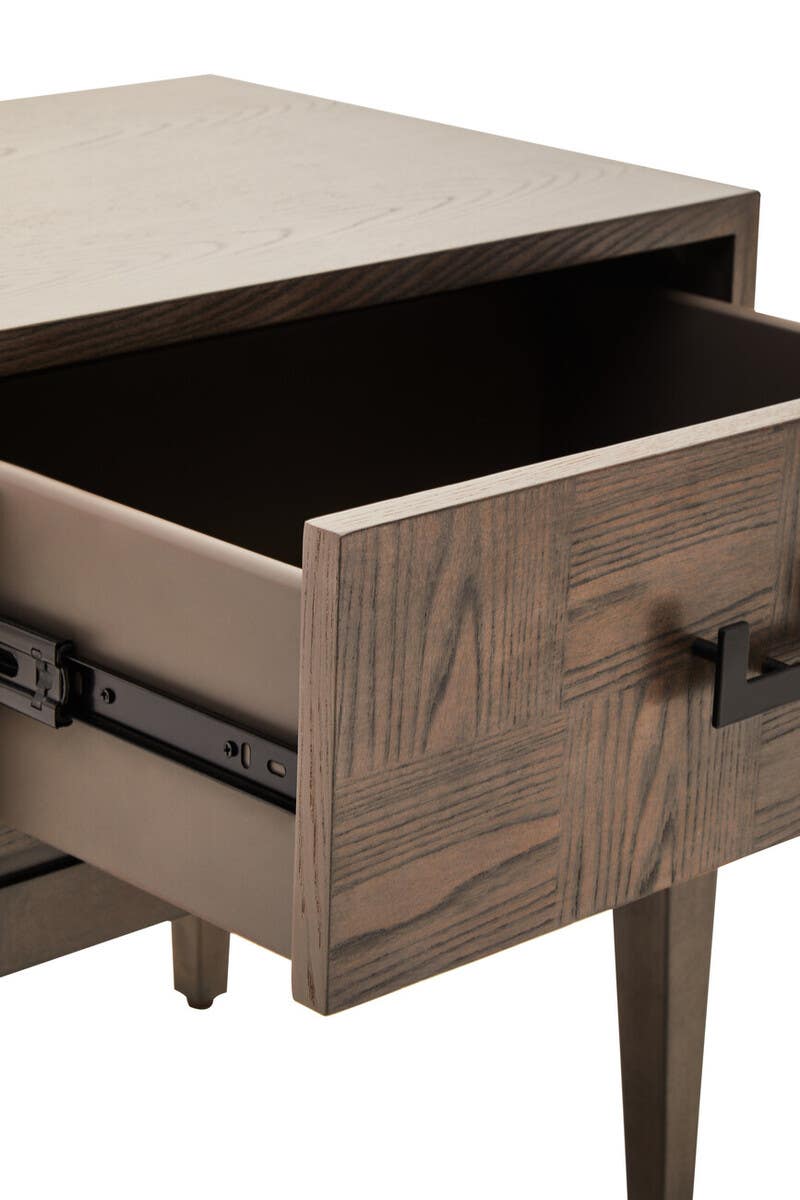 Damira 1 Drawer Antique Grey Side Table Nicholas John Interiors