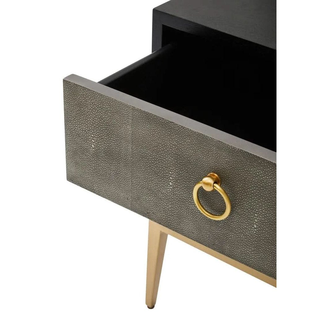 Delsa Grey Faux Shagreen Side Table Side Table