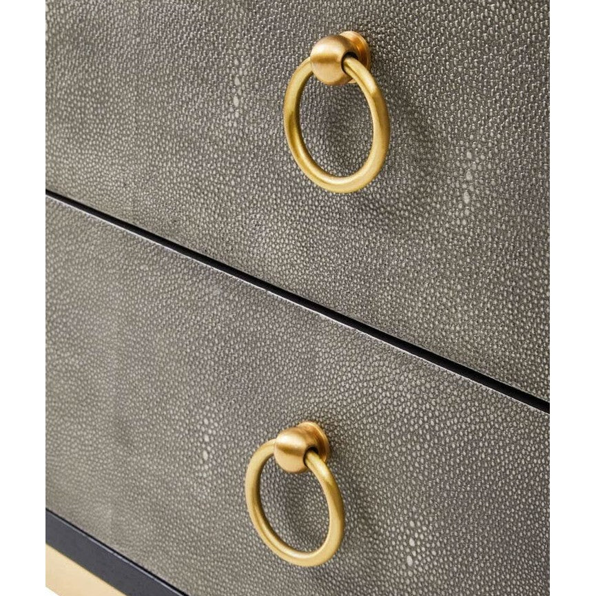 Delsa Grey Faux Shagreen Side Table Side Table