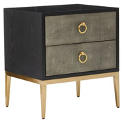 Delsa Grey Faux Shagreen Side Table Side Table
