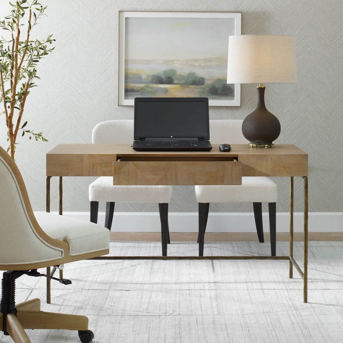Uttermost Aristotle Natural Wood Modern Desk
