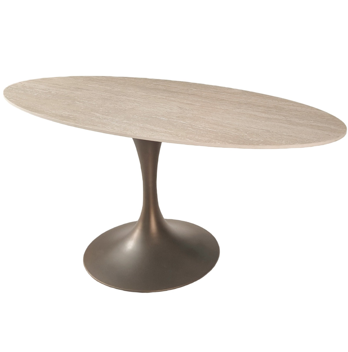Keiichi Sutton Oval Dining Table in Travertine Ceramic - 180cm
