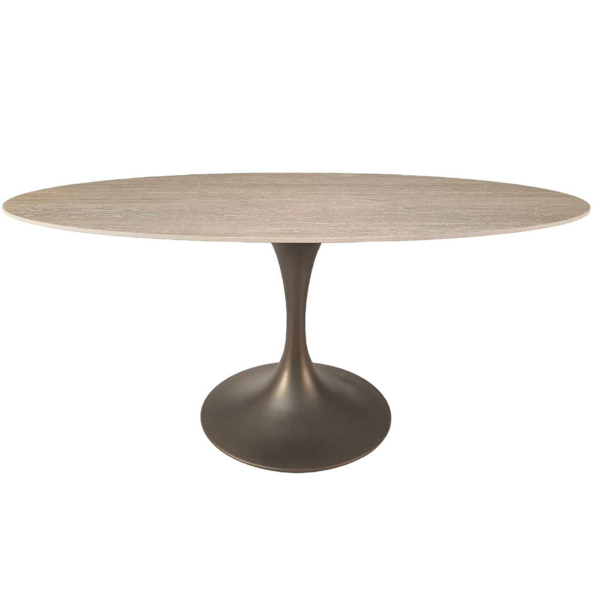 Keiichi Sutton Oval Dining Table in Travertine Ceramic - 180cm
