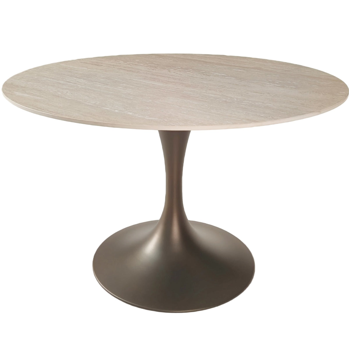 Keiichi Sutton Round Dining Table in Travertine Ceramic - 120cm