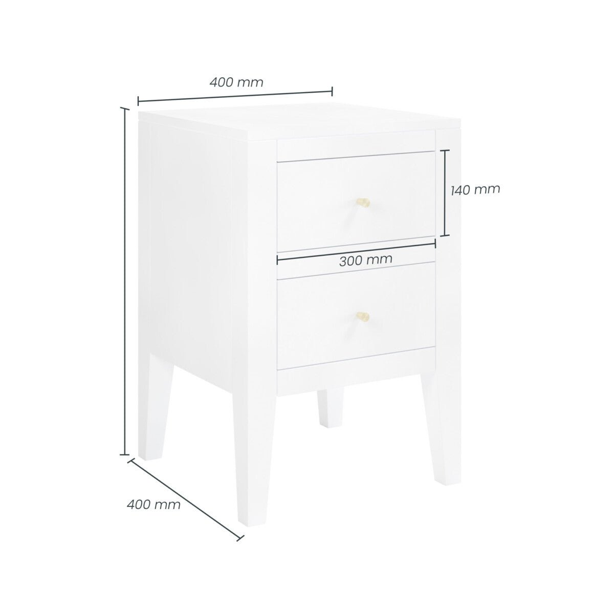 DI Designs Alton Bedside in White Bedside Table