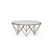 DI Designs Crofton Round White Marble Glass Coffee Table   Nicholas John Interiors
