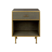 DI Designs Hampton Bedside Table in Grey Shagreen   Nicholas John Interiors