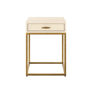 DI Designs Hampton Bedside Table in Ivory Shagreen   Nicholas John Interiors