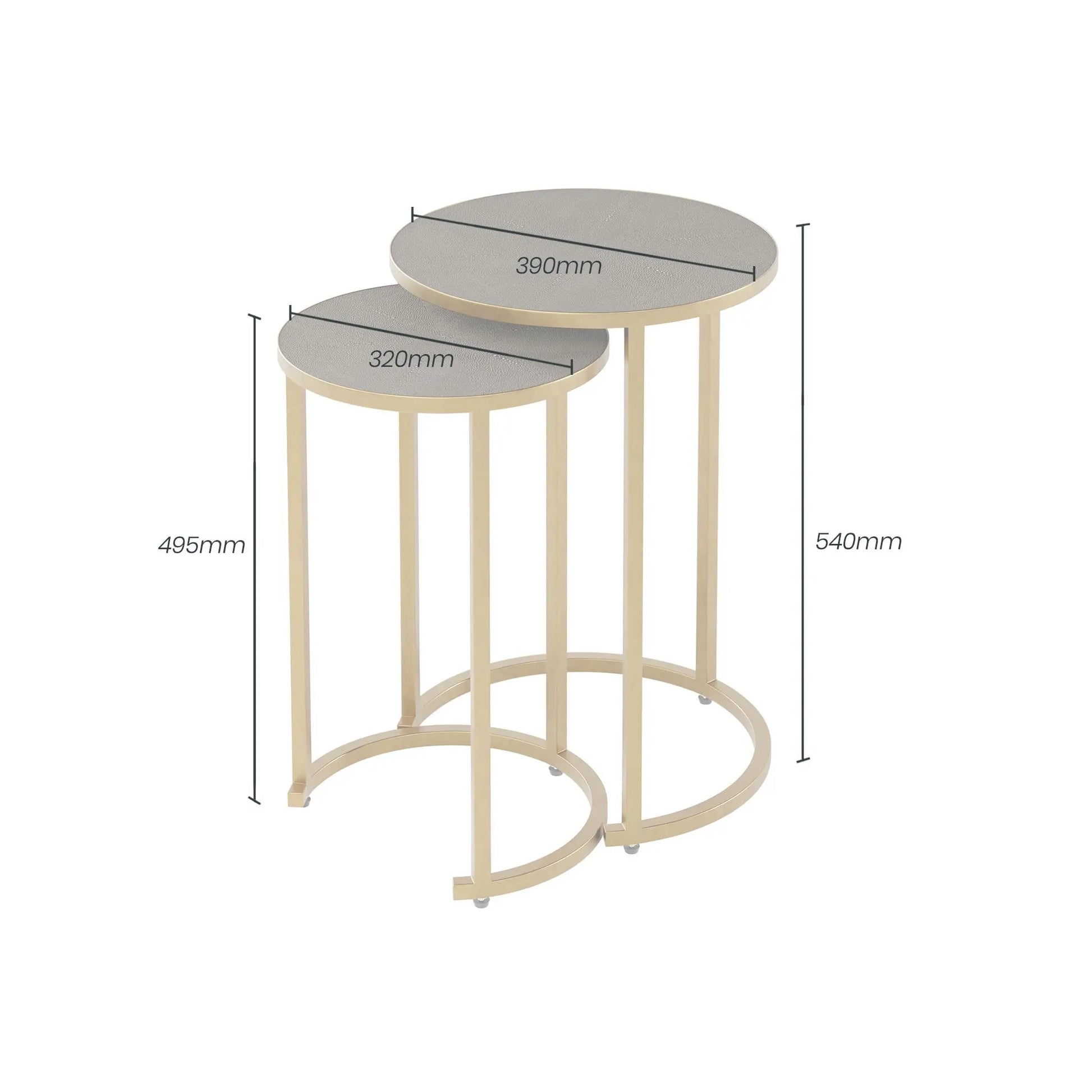 DI Designs Hampton Nest Table in Grey Faux Shagreen NESTING TABLES