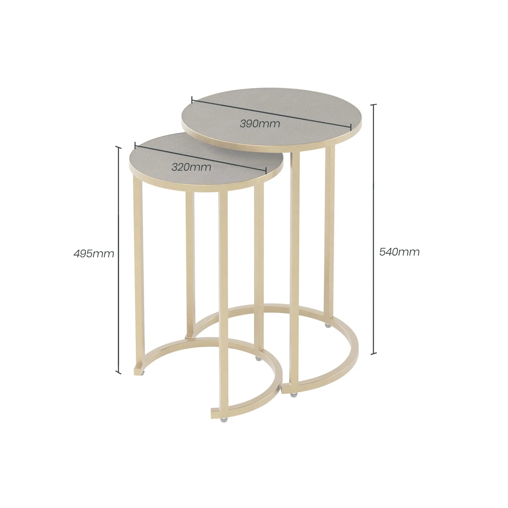 DI Designs Hampton Nest Table in Grey Faux Shagreen NESTING TABLES