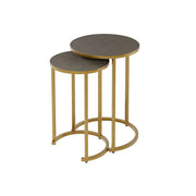 DI Designs Hampton Nest Table in Grey Faux Shagreen   Nicholas John Interiors