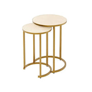 DI Designs Hampton Nest Table in Ivory Shagreen NESTING TABLES