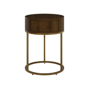 DI Designs Hampton Round Wooden Bedside in Brown   Nicholas John Interiors