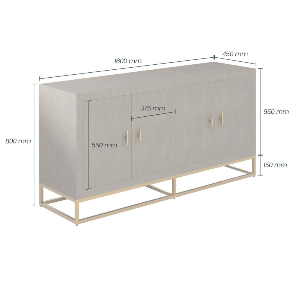 D.I Designs Hampton Sideboard in Brown Shagreen Nicholas John Interiors D.I Designs