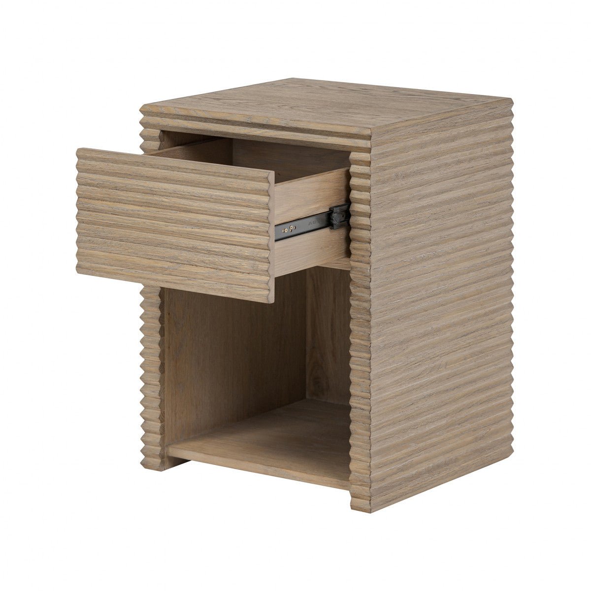 D.I Designs Wickham Ribbed Oak 1 Drawer Bedside Nicholas John Interiors D.I Design