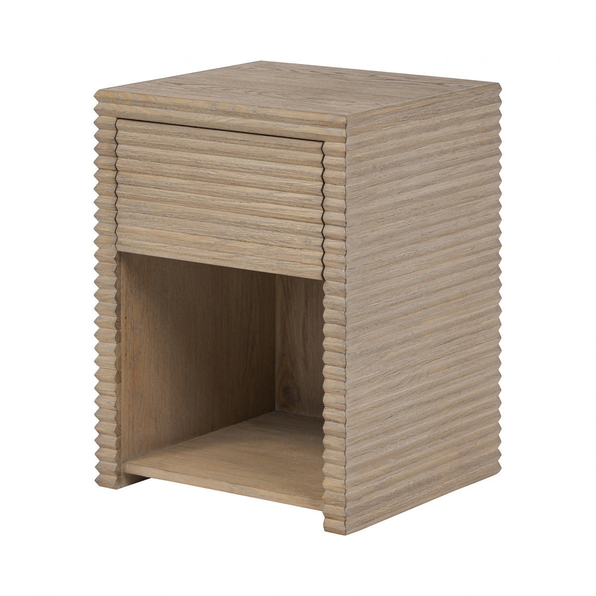 D.I Designs Wickham Ribbed Oak 1 Drawer Bedside Nicholas John Interiors D.I Design