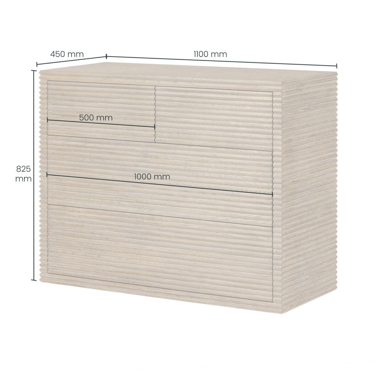 DI Designs Wickham Ribbed Oak Chest of Drawers Chest of Drawers