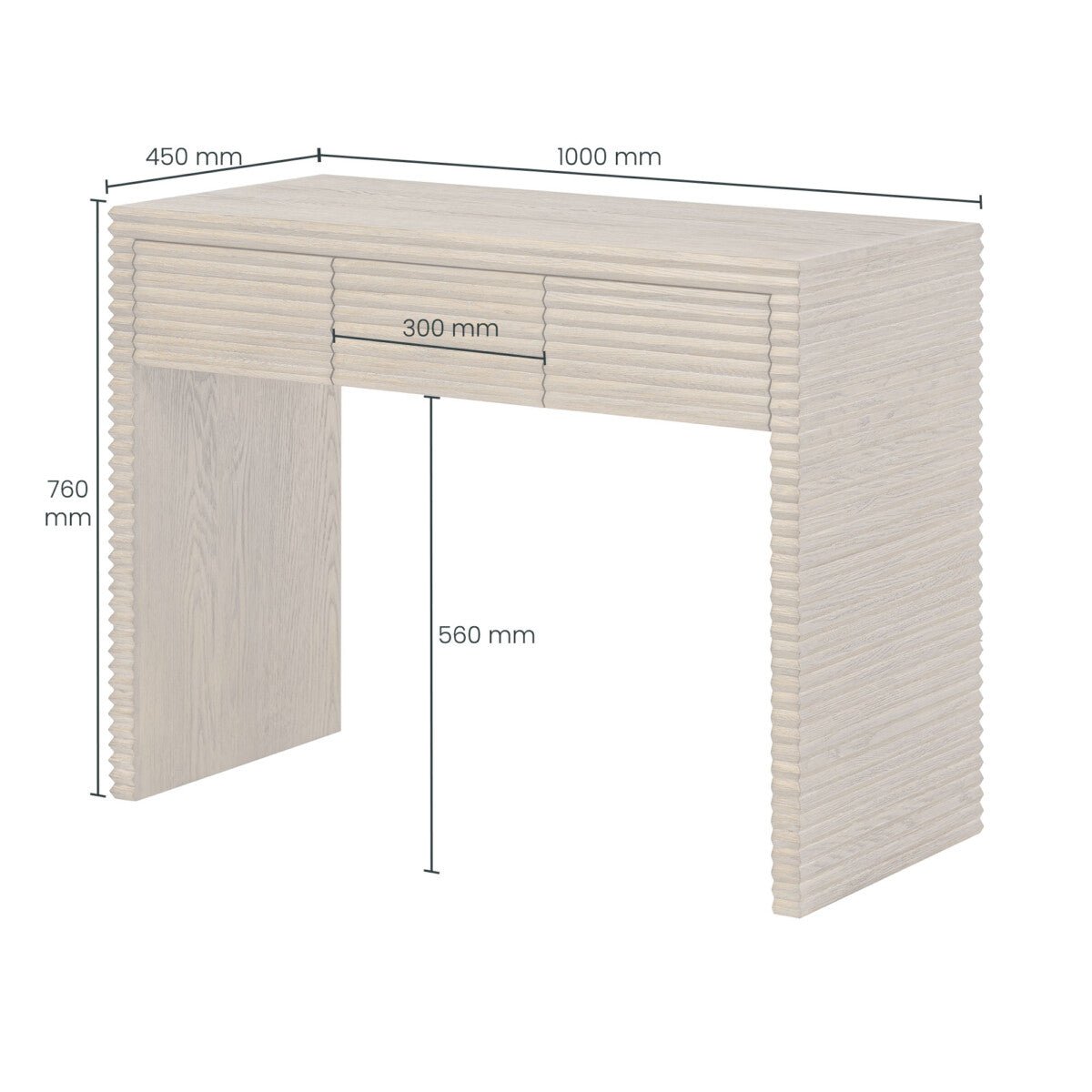 D.I Designs Wickham Ribbed Oak Desk Nicholas John Interiors D.I Design
