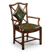 Jonathan Charles Armchair Diamond Playing Card in English Green Leather