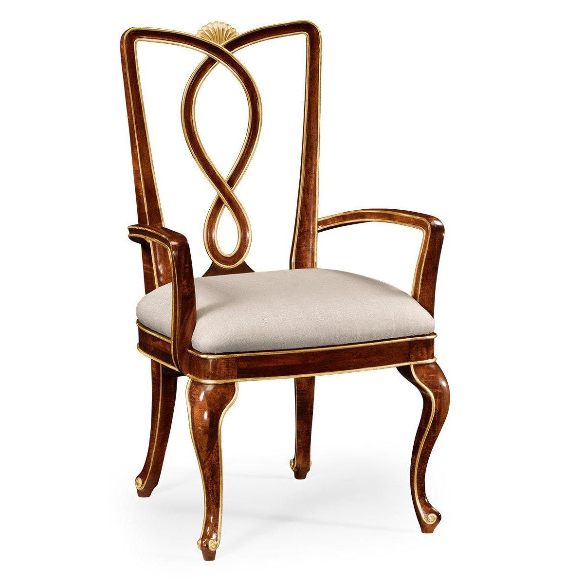 Jonathan Charles Dining Chair with Arm Biedermeier in Mahogany - Shambala