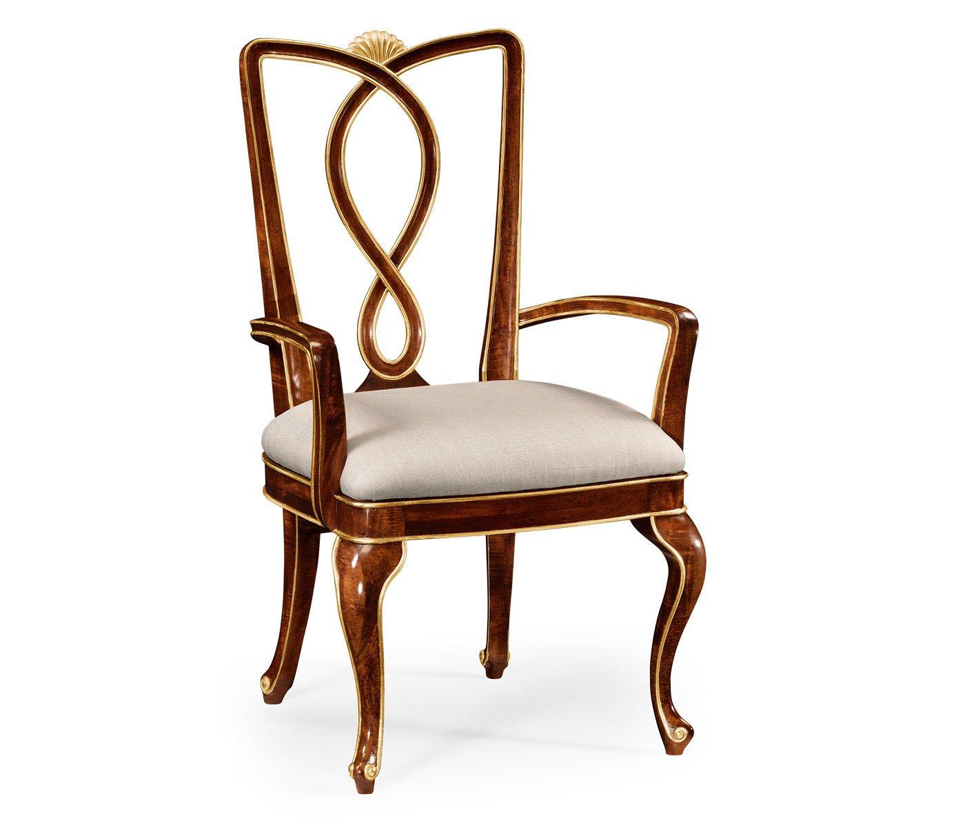 Jonathan Charles Dining Chair with Arm Biedermeier in Mahogany - Shambala