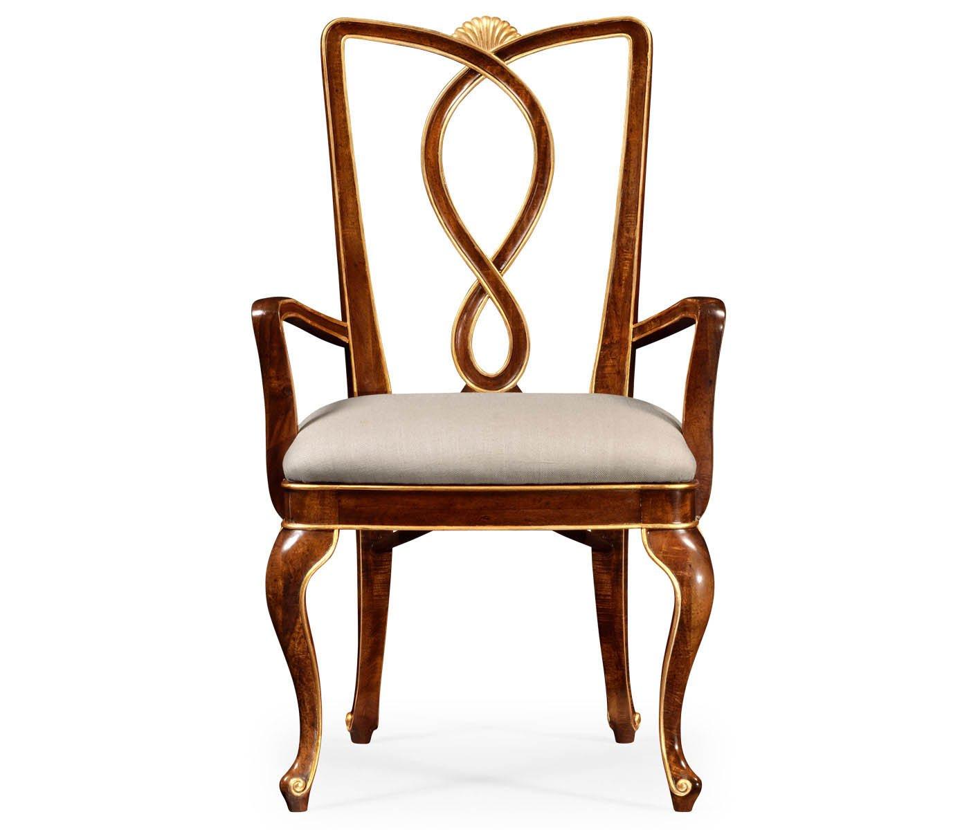 Jonathan Charles Dining Chair with Arm Biedermeier in Mahogany - Shambala