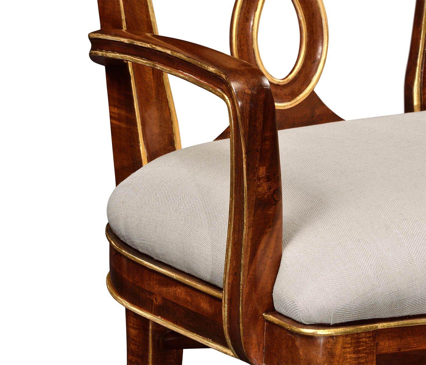 Jonathan Charles Dining Chair with Arm Biedermeier in Mahogany - Shambala