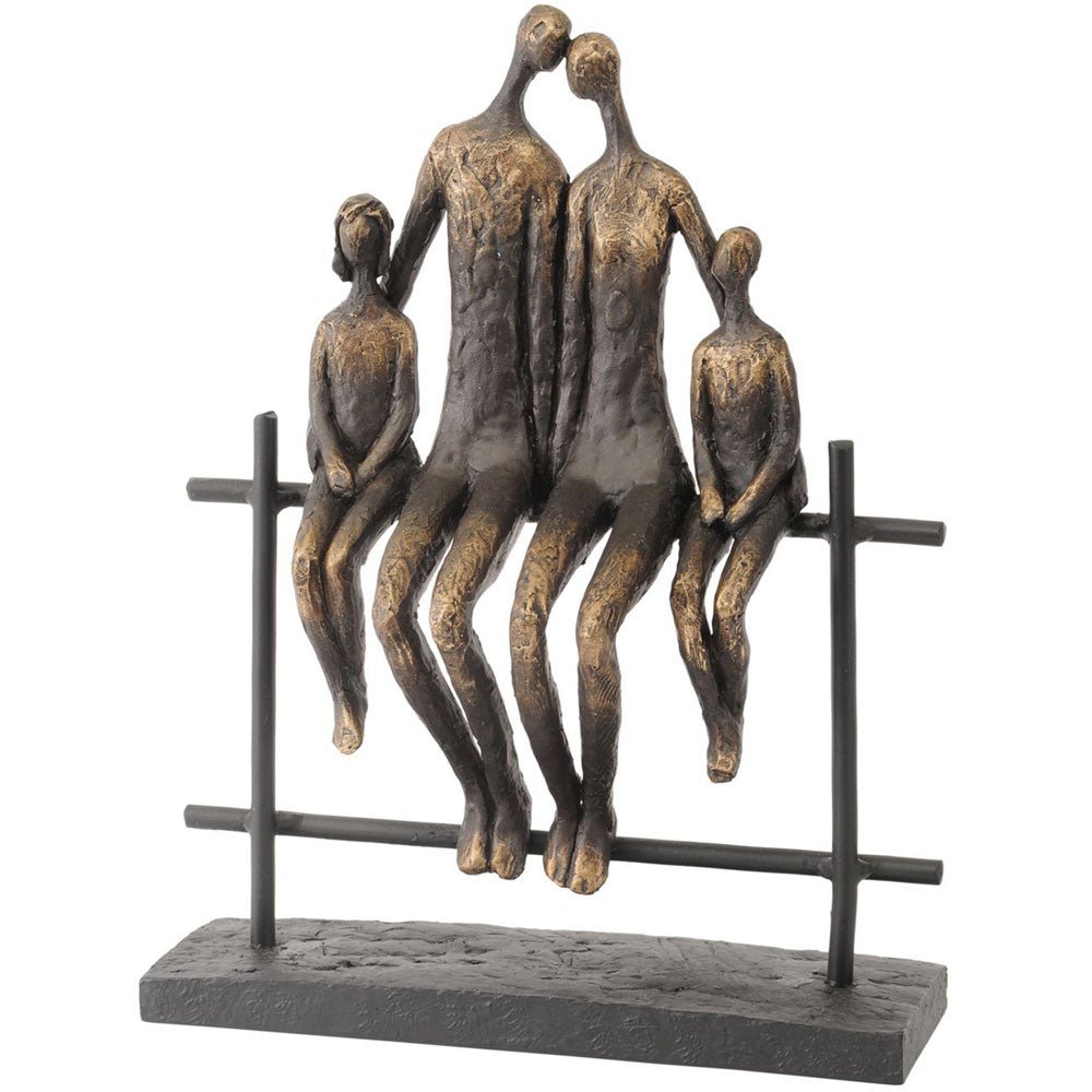Duxton Antique Bronze Bench Family of Four Sculpture