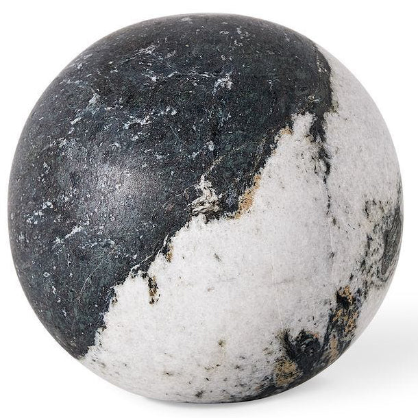 Orb Ornament in Black and White Panda Marble