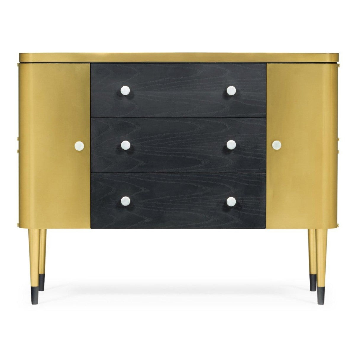 Jonathan Charles Storage Cabinet with Drawers in Ebonised Oak