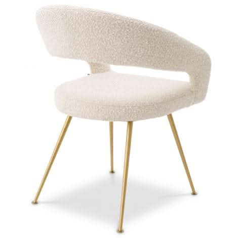 Eichholtz Bravo Dining Chair in Bouclé Cream - CLEARANCE - BRAND NEW BOXED   Nicholas John Interiors