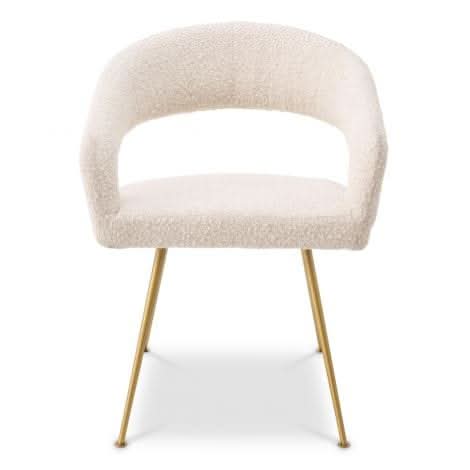 Eichholtz Bravo Dining Chair in Bouclé Cream - CLEARANCE - BRAND NEW BOXED   Nicholas John Interiors