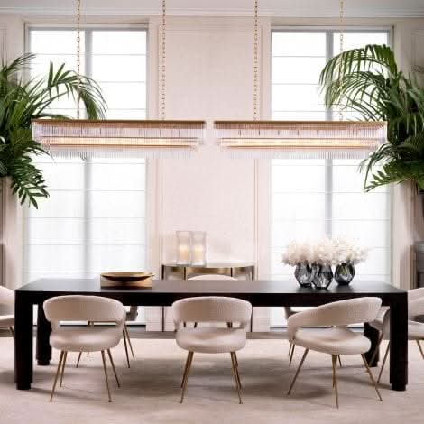 Eichholtz Bravo Dining Chair in Bouclé Cream - CLEARANCE - BRAND NEW BOXED   Nicholas John Interiors