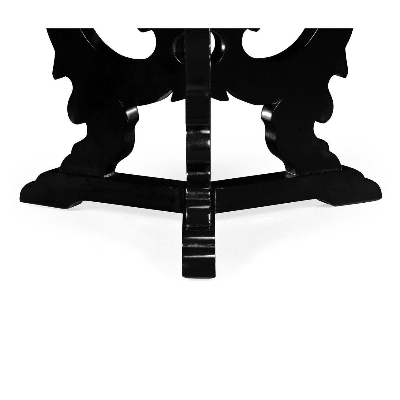 Jonathan Charles Brown Mahogany End Table with Black Painted Base