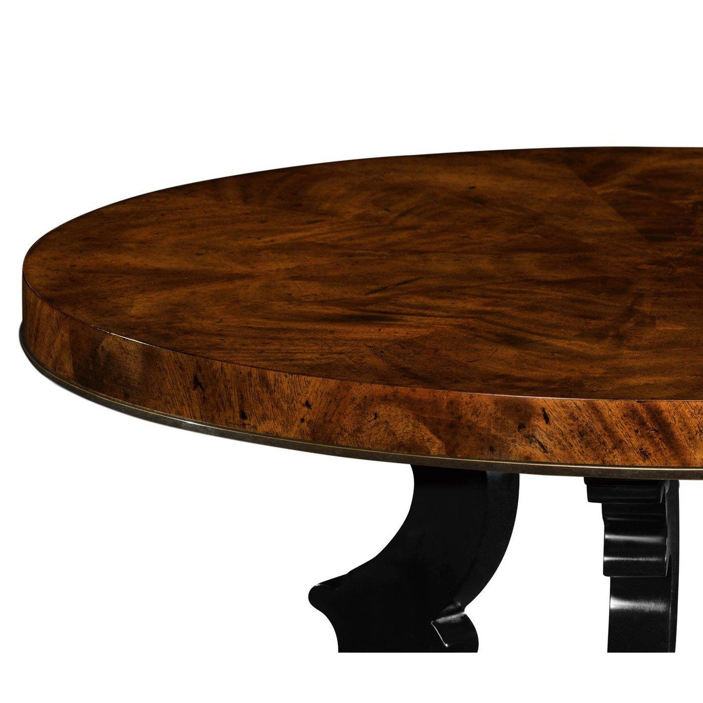 Jonathan Charles Brown Mahogany End Table with Black Painted Base
