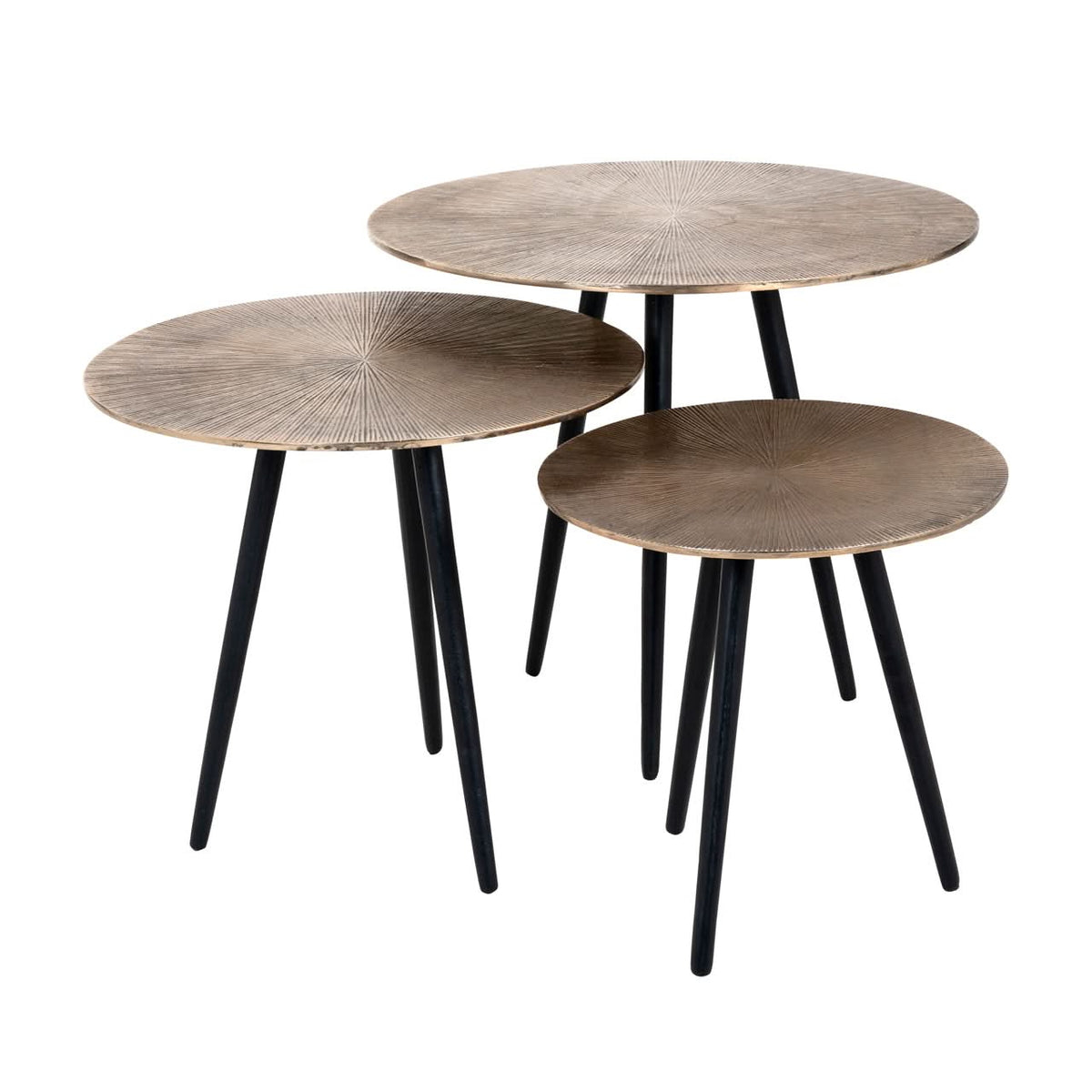 Vittorio Champagne Gold Coffee Table (Set of 3)   Nicholas John Interiors