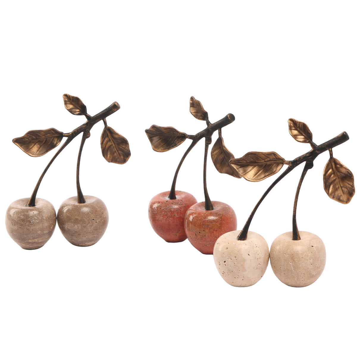 Keiichi Cherry Ornament in Grey Marble