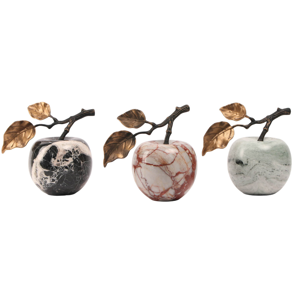Keiichi Apple Ornament in Bulgari Red Marble